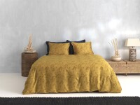Zo!Home Mako Satin Fiori di Satinado Bettwäsche 155 Ochre Gold  Ochre-Gold 1 Bettbezug 155x220cm + 1 Kissenbezug 80x80cm