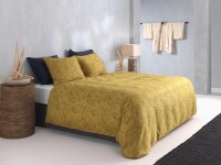 Zo!Home Mako Satin Fiori di Satinado Bettwäsche 155 Ochre Gold  Ochre-Gold 1 Bettbezug 155x220cm + 1 Kissenbezug 80x80cm