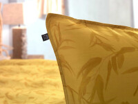 Zo!Home Mako Satin Fiori di Satinado Bettwäsche 155 Ochre Gold  Ochre-Gold 1 Bettbezug 155x220cm + 1 Kissenbezug 80x80cm