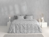 Zo!Home Mako Satin Fiori di Satinado Bettwäsche 155 Ash Grey  Ash-Grey 1 Bettbezug 155x220cm + 1 Kissenbezug 80x80cm