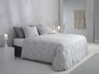 Zo!Home Mako Satin Fiori di Satinado Bettwäsche 155 Ash Grey  Ash-Grey 1 Bettbezug 155x220cm + 1 Kissenbezug 80x80cm