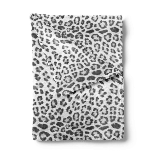 Zo!Home  Snow Leopard Plaid 140x200 Grey Fauna Grey