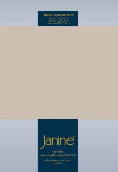 Janine Elastic-Jersey, 95% Baumwolle, 5% Elasthan Spannbettlaken TO SpB. 150x200 1 teilig  TOPPER 5001-19-386 naturell