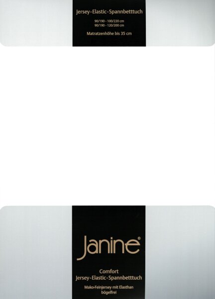 Janine Elastic-Jersey, 95% Baumwolle, 5% Elasthan Spannbettlaken SpB.  150x200 1 teilig  ELASTIC-JERSEY 5002-10-386 weiß
