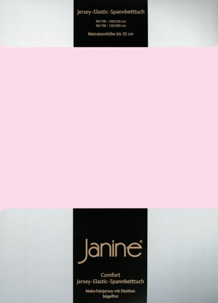 Janine Elastic-Jersey, 95% Baumwolle, 5% Elasthan Spannbettlaken SpB.  150x200 1 teilig  ELASTIC-JERSEY 5002-11-386 zartrosa