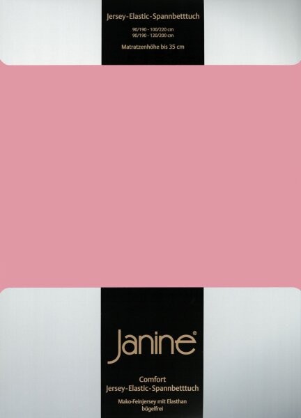 Janine Elastic-Jersey, 95% Baumwolle, 5% Elasthan Spannbettlaken SpB.  150x200 1 teilig  ELASTIC-JERSEY 5002-21-386 altrosé