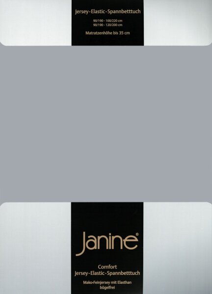 Janine Elastic-Jersey, 95% Baumwolle, 5% Elasthan Spannbettlaken SpB.  150x200 1 teilig  ELASTIC-JERSEY 5002-28-386 platin