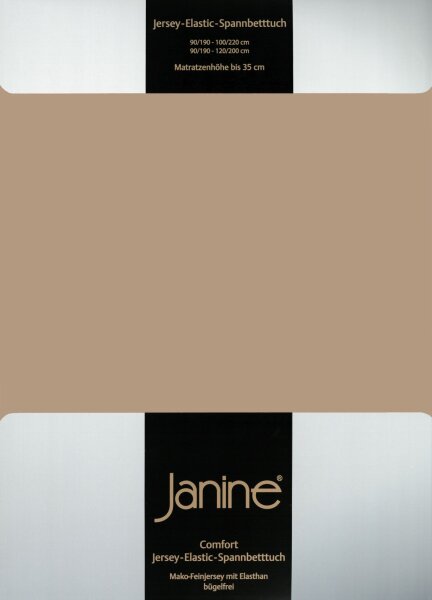 Janine Elastic-Jersey, 95% Baumwolle, 5% Elasthan Spannbettlaken SpB.  150x200 1 teilig  ELASTIC-JERSEY 5002-37-386 nougat