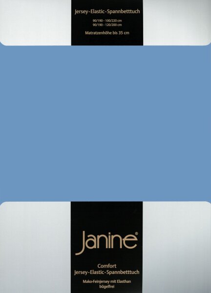 Janine Elastic-Jersey, 95% Baumwolle, 5% Elasthan Spannbettlaken SpB.  150x200 1 teilig  ELASTIC-JERSEY 5002-42-386 blau