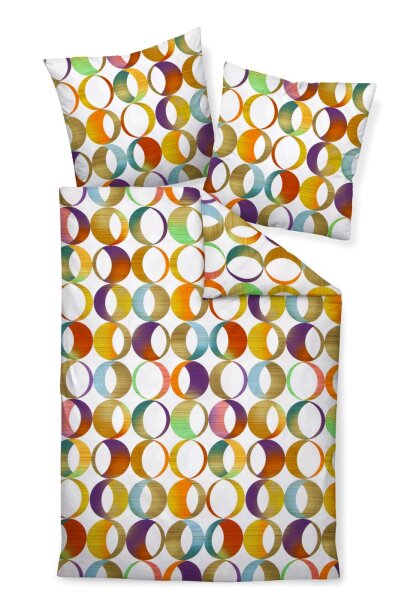Janine Mako-Satin Bettwäsche 155X220,80x80 2 teilig  modern art S 42117-09-512 multicolor