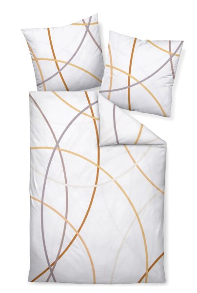 Janine Mako-Satin Bettwäsche 135X200,80x80 2 teilig  modern art S 42119-07-500 naturell