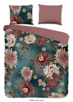 Soma Microfaser Bettwäsche 135 X 200 cm + 1 x 80 X 80 cm Blume floral Petrol