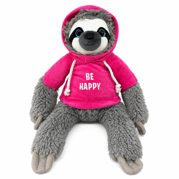 Soma Faultier Kuscheltier XXL 70 cm Faultier Plüschtier Anime Kawaii Plush Stofftier Cute Plushies Plüschtiere Plushie Halloween Weihnachten Geschenke für Kinder (Faultier grau 70 cm Be Happy pink)