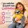 Soma Faultier Kuscheltier 70 cm, gelbes Plüschtier mit Hoodie Keep Smiling, weiches Stofftier Kawaii Plushie Geschenk für Kinder