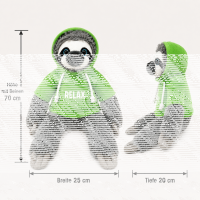 Soma Faultier Kuscheltier XXL 70 cm Faultier Plüschtier Anime Kawaii Plush Stofftier Cute Plushies Plüschtiere Plushie Halloween Weihnachten Geschenke für Kinder (Faultier grau 70 cm Relax grün)