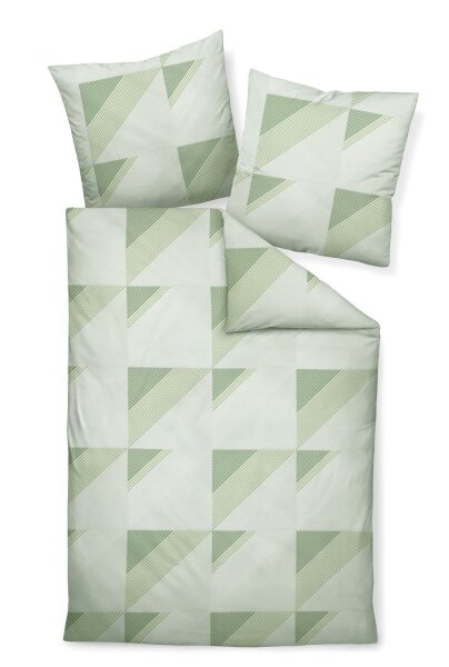 Janine Mako-Satin Bettwäsche 200x220,2x80x80 3 teilig  J. D. 87065-06-622 lindgrün