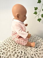 Puppenbekleidung Set 43 cm Baby Kleid mit Mütze rosa...