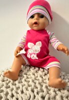 Puppenbekleidung Set 43 cm Baby Langarm Body pink mit...
