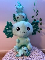 Axolotl Kuscheltier Echse Molch Figur Plüsch 22 cm Püsch türkis