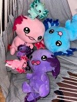 Axolotl Kuscheltier Echse Molch Figur Plüsch 22 cm Püsch türkis
