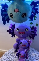 Axolotl Kuscheltier Echse Molch Figur Plüsch 22 cm Plüsch lila