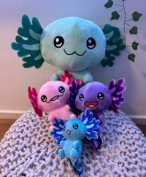Axolotl Kuscheltier Echse Molch Figur Plüsch 22 cm Plüsch lila