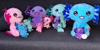 Axolotl Kuscheltier Echse Molch Figur Plüsch 22 cm Plüsch lila