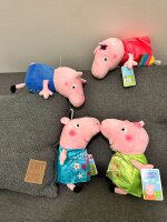 Peppa Pig pink Kuscheltier Peppa Wutz Plüschtier XXL 30 cm Stofftier Anime Kawaii Plush Stofftier Cute Plushie Halloween Weihnachten Geschenke für Kinder Peppa Pig pink just so Happy