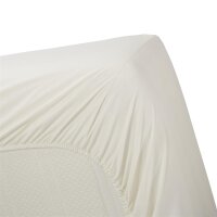Ambiante Spannbettlaken Cotton Uni TD_Off-white_UV_UV_90x200 Steghöhe: 18 cm 1 Topper- 90 x 200 cm weiß