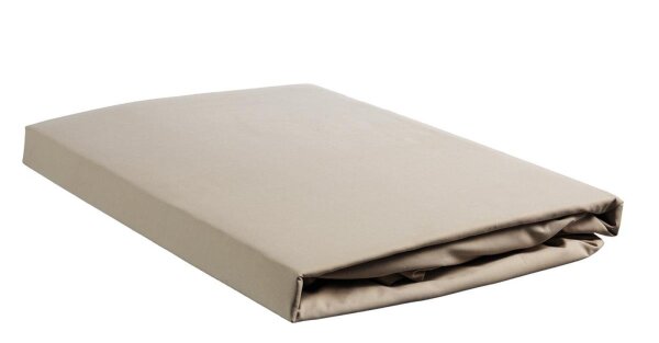 Ambiante Spannbettlaken Cotton Uni TD_Taupe_UV_UV_160x200 Steghöhe: 18 cm 1 Topper- 160 x 200 cm natur