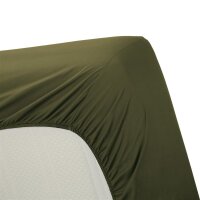 Ambiante Spannbettlaken Cotton Uni HL_Olive Green_UV_UV_180x210/220 /220 cm Steghöhe: 35 cm 1 180 x 210 grün