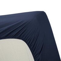 Ambiante Spannbettlaken Cotton Uni HL_Dark Blue_UV_UV_180x220 /220 cm Steghöhe: 35 cm 1 180 x 210 blau