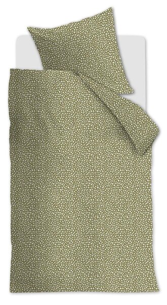 Ambiante Bettwäsche Harley_Olive Green_ _UV_155x220 + 1x 1 , 1 155 x 220 cm, 80 x 80 cm grün