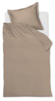 Ambiante Satin Bettwäsche Uni_Taupe_ _UV_135x200 +...