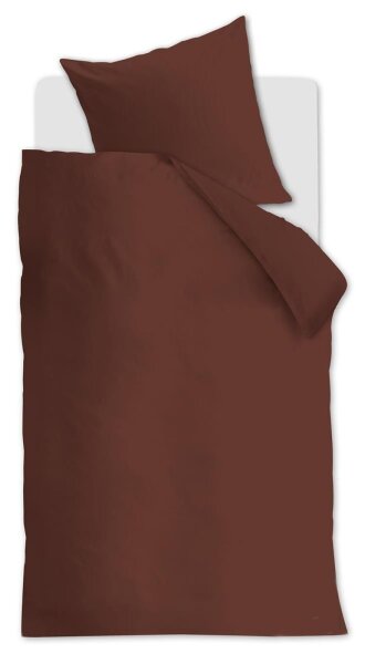 At Home by Beddinghouse Bettwäsche Easy_Brown_ _UV_155x220 + 1x 1 , 1 155 x 220 cm, 80 x 80 cm braun