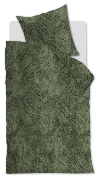At Home by Beddinghouse Bettwäsche Feel Warm_Green_ _UV_135x200 + 1x 1 , 1 135 x 200 cm, 80 x 80 cm