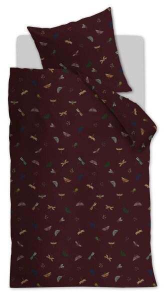 At Home by Beddinghouse Bettwäsche Living World_Aubergine_ _UV_135x200 + 1x 1 , 1 135 x 200 cm, 80 x 80 cm bunt