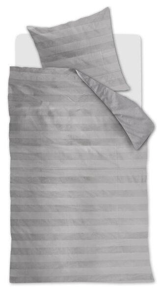 At Home by Beddinghouse Bettwäsche Soft Shine_Light Grey_ _UV_135x200 + 1x 1 , 1 135 x 200 cm, 80 x 80 cm Grau