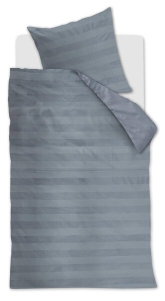 At Home by Beddinghouse Bettwäsche Soft Shine_Blue Grey_ _UV_155x220 + 1x 1 , 1 155 x 220 cm, 80 x 80 cm Grau