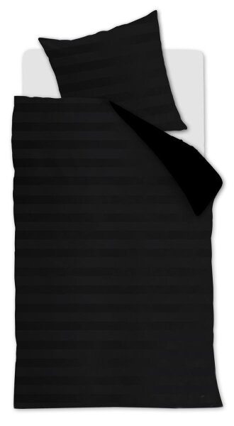 At Home by Beddinghouse Bettwäsche Soft Shine_Black_ _UV_135x200 + 1x 1 , 1 135 x 200 cm, 80 x 80 cm schwarz