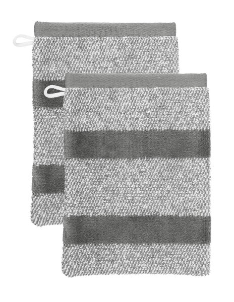 Beddinghouse Heimtextilie Waschlappen Sheer Stripe_Anthracite_UV_UV_16x22 set a 2 set van 3 x Waschlappen 16 x 22 cm