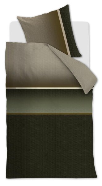 Beddinghouse Bettwäsche Kian_Olive Green_ _UV_135x200 + 1x 1 , 1 135 x 200 cm, 80 x 80 cm grün