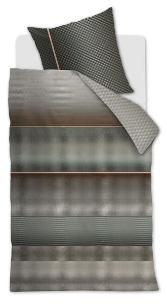 Beddinghouse Bettwäsche Charlottesville_Grey Green_ _UV_155x220 + 1x 1 , 1 155 x 220 cm, 80 x 80 cm Grau