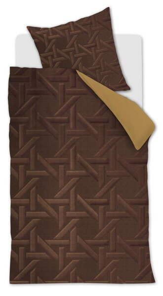 Beddinghouse Bettwäsche Parsons_Gold_ _UV_155x220 + 1x 1 , 1 155 x 220 cm, 80 x 80 cm goldfarben