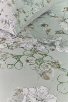 Beddinghouse Bettwäsche Fleurelle_Grey Green_ _UV_135x200 + 1x 1 , 1 135 x 200 cm, 80 x 80 cm Grau