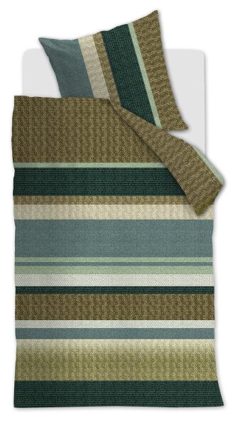 Beddinghouse Bettwäsche Jorren_Green_ _UV_155x220 + 1x 1 , 1 155 x 220 cm, 80 x 80 cm grün