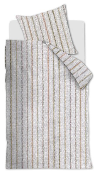 Beddinghouse Bettwäsche Soft Lines_Off-white_ _UV_155x220 + 1x 1 , 1 155 x 220 cm, 80 x 80 cm weiß