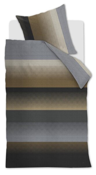 Beddinghouse Bettwäsche Luke_Grey_ _UV_135x200 + 1x 1 , 1 135 x 200 cm, 80 x 80 cm Grau