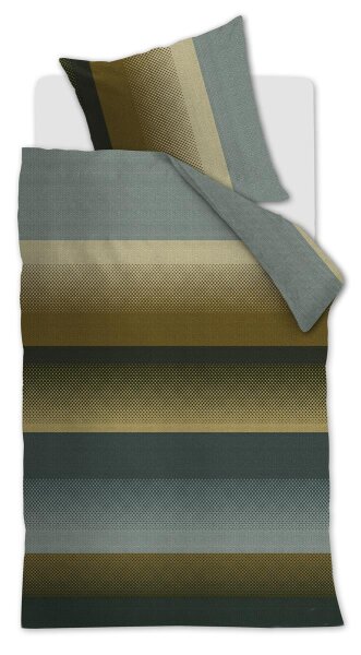 Beddinghouse Bettwäsche Luke_Green_ _UV_155x220 + 1x 1 , 1 155 x 220 cm, 80 x 80 cm grün