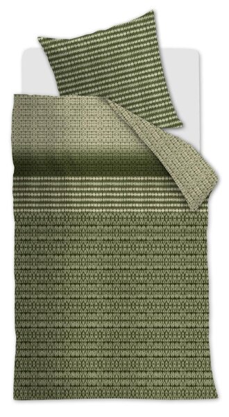 Beddinghouse Bettwäsche Yori_Green_ _UV_155x220 + 1x 1 , 1 155 x 220 cm, 80 x 80 cm grün